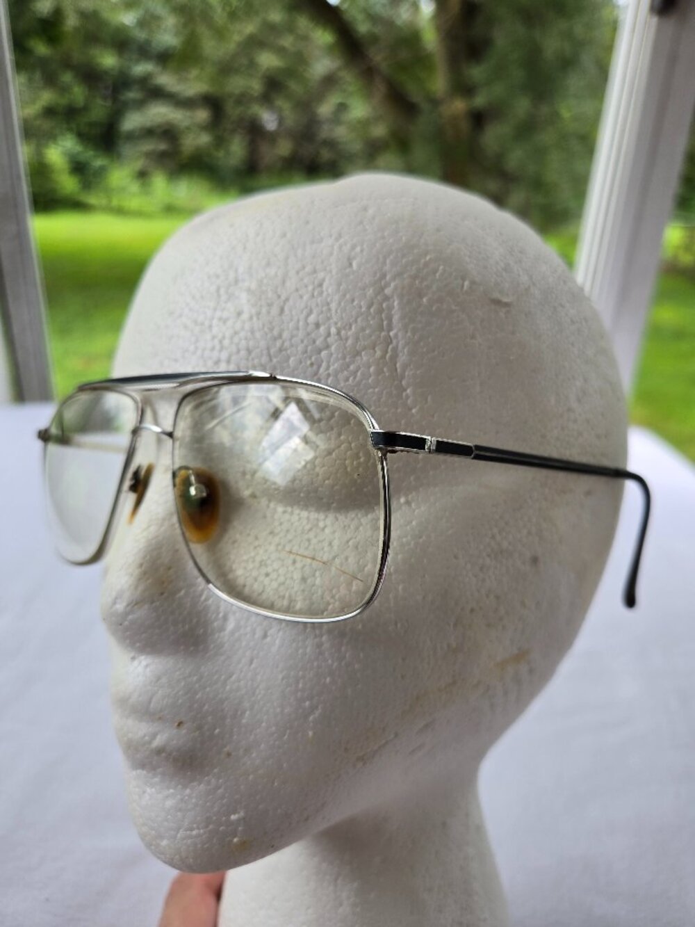 Vintage Marchon Silver Aviator Glasses M280 Chrome/Grey 140 58-15 size